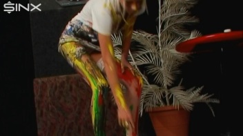 Wet And Messy Paint Play With Sexy Blonde Screencap 38 on www.sinx.com