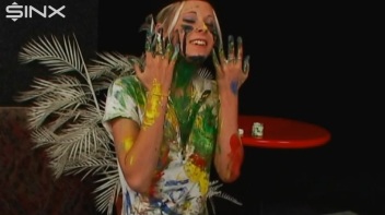 Wet And Messy Paint Play With Sexy Blonde Screencap 55 on www.sinx.com