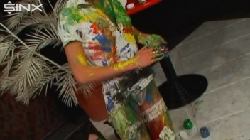 Wet And Messy Paint Play With Sexy Blonde Screencap 58 on www.sinx.com