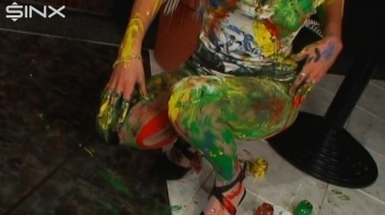 Wet And Messy Paint Play With Sexy Blonde Screencap 64 on www.sinx.com