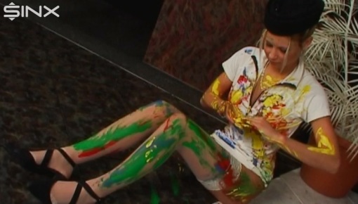 This stunning blonde is in a nightclu...