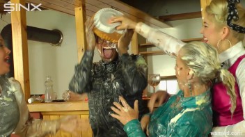 Business women get covered in cake Screencap 41 on www.sinx.com