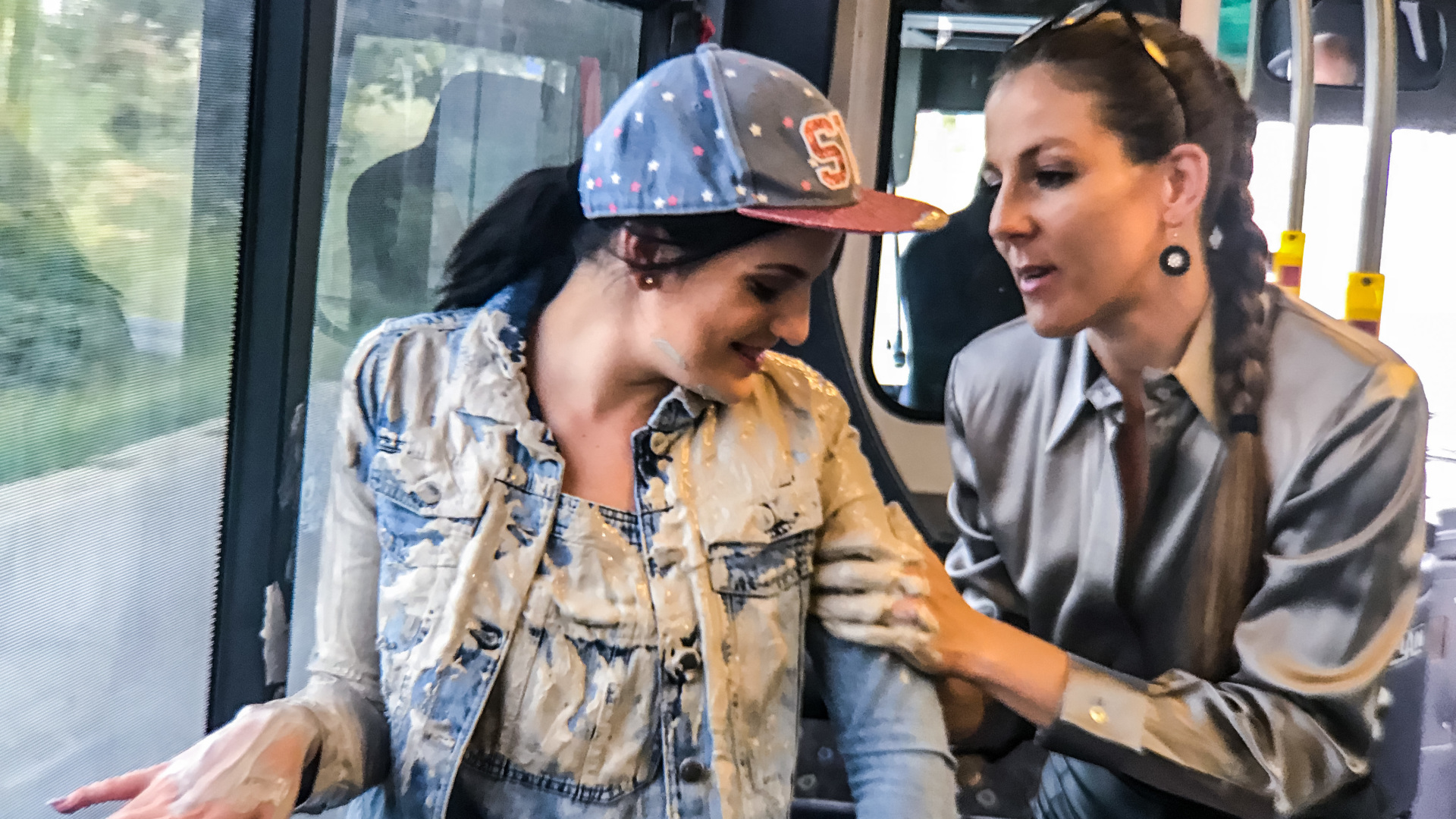 Bus Ride Turns Wet And Messy For Hot Babes on www.sinx.com