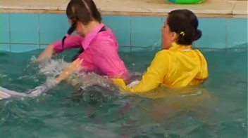 Satin Clad Cuties Hop In The Pool Screencap 29 on www.sinx.com