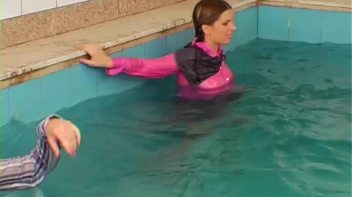 Satin Clad Cuties Hop In The Pool Screencap 32 on www.sinx.com