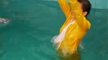 Satin Clad Cuties Hop In The Pool Screencap 75 on www.sinx.com