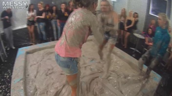 Messy Wrestling: Dirty Up Those Denim Shorts In The Mud! Screencap 11 on www.sinx.com