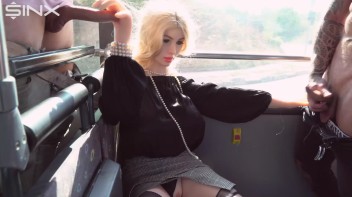 Horny Guys Share Blonde Sex Doll On The Bus Screencap 21 on www.sinx.com