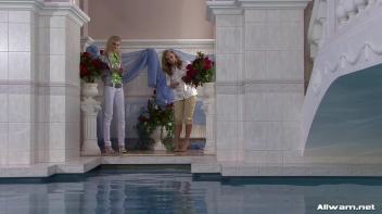 Flower Power Leaves Three Babes Very Wet Screencap 3 on www.sinx.com