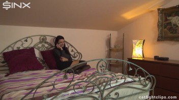 Babes Settle Their Argument In The Bed Screencap 3 on www.sinx.com