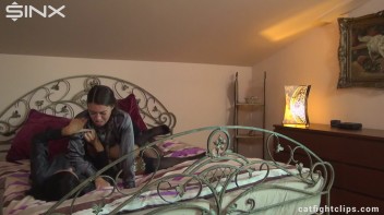 Babes Settle Their Argument In The Bed Screencap 7 on www.sinx.com