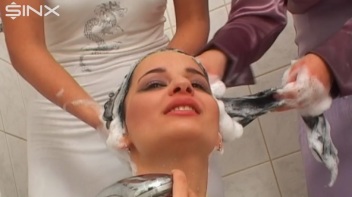Pretty Girls Enjoy Hair Washing And Lathering Screencap 23 on www.sinx.com