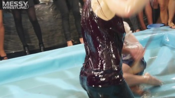 Messy Wrestling: Sloppy Shiny Wrasslin' Till Topless Or Bust! Screencap 36 on www.sinx.com