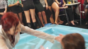 Messy Wrestling: Sloppy Shiny Wrasslin' Till Topless Or Bust! Screencap 37 on www.sinx.com