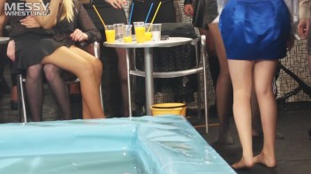 Messy Wrestling: Sloppy Shiny Wrasslin' Till Topless Or Bust! Screencap 4 on www.sinx.com