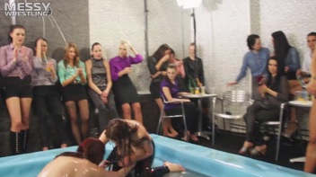 Messy Wrestling: Sloppy Shiny Wrasslin' Till Topless Or Bust! Screencap 72 on www.sinx.com