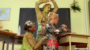 Gooey Messy Art Class With Three Hot Girls Screencap 105 on www.sinx.com