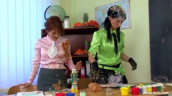 Gooey Messy Art Class With Three Hot Girls Screencap 33 on www.sinx.com