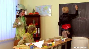 Gooey Messy Art Class With Three Hot Girls Screencap 80 on www.sinx.com