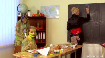 Gooey Messy Art Class With Three Hot Girls Screencap 81 on www.sinx.com