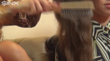 Raven Haired Babe Brushes Her Best Friends Hair Screencap 19 on www.sinx.com