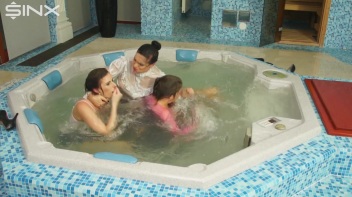 Clothed Catfight Turns Wet In The Jacuzzi Screencap 36 on www.sinx.com