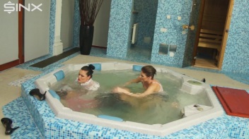 Clothed Catfight Turns Wet In The Jacuzzi Screencap 4 on www.sinx.com