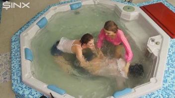 Clothed Catfight Turns Wet In The Jacuzzi Screencap 53 on www.sinx.com