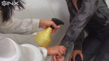 Girls Spray Oil Other Each Other's Clothes Screencap 15 on www.sinx.com