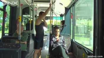 Sporty Stud Pisses Over Girl On The Bus Screencap 2 on www.sinx.com