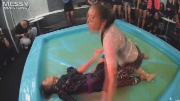 Messy Wrestling: Shiny, Slimy, And Ready To Rumble In Oil! Dunk This Bitch & Tear Her Clothes!!! Screencap 48 on www.sinx.com