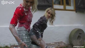 Sensual Blondes Smear Cream Over Their Sexy Clothes Screencap 98 on www.sinx.com