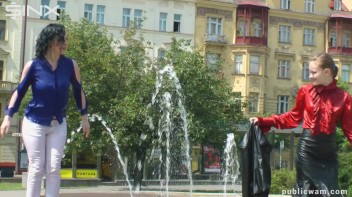 Fountain Fun, Two Cuties Getting Wet And Messy Screencap 26 on www.sinx.com