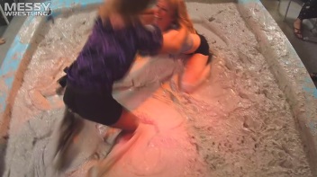 Muddy Wrestling: Short Shorts vs. Short Skirt Throwdown! Screencap 9 on www.sinx.com