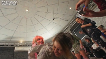 Muddy Wrestling: Short Shorts vs. Short Skirt Throwdown! Screencap 16 on www.sinx.com