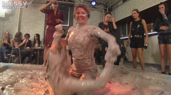 Muddy Wrestling: Short Shorts vs. Short Skirt Throwdown! Screencap 27 on www.sinx.com