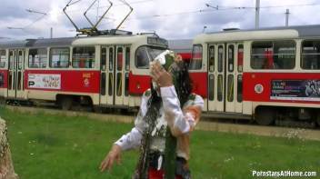 Ridiculously Messy Lunch At The Tram Stop Screencap 75 on www.sinx.com