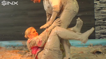 Catfighting Girls Get Smeared With Gloopy Mud Screencap 25 on www.sinx.com