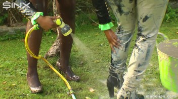 Mud Covered Blonde Gets A Good Washing Screencap 30 on www.sinx.com