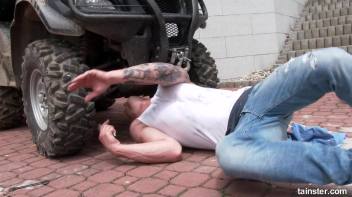 Getting a golden shower after a cumshot Screencap 101 on www.sinx.com