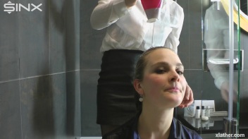 Hotties Wet And Messy Hair Washing Screencap 9 on www.sinx.com