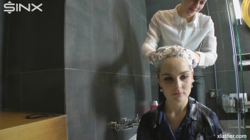 Hotties Wet And Messy Hair Washing Screencap 12 on www.sinx.com