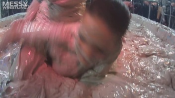 Muddy Wrestling: Roughin' Up The Ring In Leather! 2 Amateur Battles - Audience vs. Audience Screencap 11 on www.sinx.com