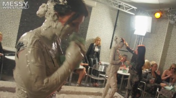 Muddy Wrestling: Roughin' Up The Ring In Leather! 2 Amateur Battles - Audience vs. Audience Screencap 20 on www.sinx.com