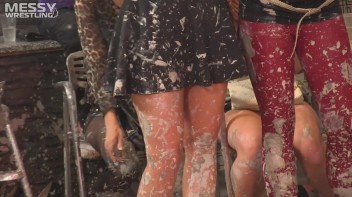 Muddy Wrestling: Roughin' Up The Ring In Leather! 2 Amateur Battles - Audience vs. Audience Screencap 23 on www.sinx.com