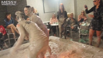 Muddy Wrestling: Roughin' Up The Ring In Leather! 2 Amateur Battles - Audience vs. Audience Screencap 24 on www.sinx.com