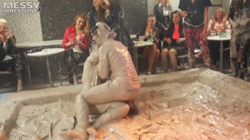 Muddy Wrestling: Roughin' Up The Ring In Leather! 2 Amateur Battles - Audience vs. Audience Screencap 32 on www.sinx.com