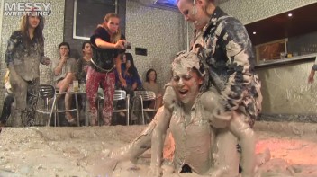 Muddy Wrestling: Roughin' Up The Ring In Leather! 2 Amateur Battles - Audience vs. Audience Screencap 42 on www.sinx.com