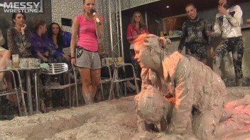 Muddy Wrestling: Roughin' Up The Ring In Leather! 2 Amateur Battles - Audience vs. Audience Screencap 77 on www.sinx.com