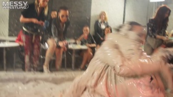 Muddy Wrestling: Roughin' Up The Ring In Leather! 2 Amateur Battles - Audience vs. Audience Screencap 8 on www.sinx.com